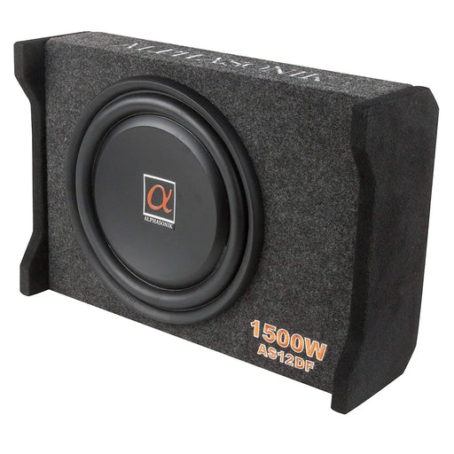 Alphasonik AS12DF 12" 1500 Watts 4-Ohm Down Fire Shallow Mount Flat Enclosed Subwoofer Alphasonik