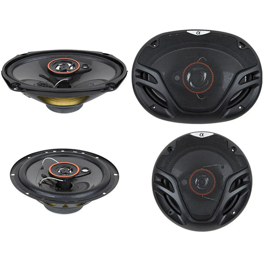 Alphasonik AS2629P 6.5" 350W 3-Way + 6X9" 500W 3-Way Car Audio Coaxial Speakers (Pair) Alphasonik