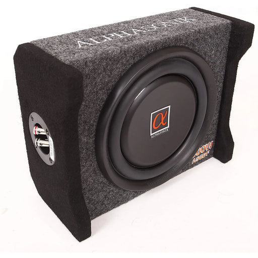 Alphasonik AS8DF 8" 600 Watts 4-Ohm Down Fire Shallow Mount Flat Enclosed Subwoofer Alphasonik