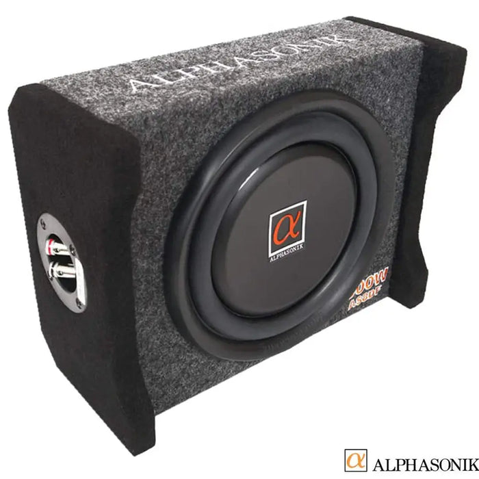 Alphasonik AS8DF 8" 600 Watts 4-Ohm Down Fire Shallow Mount Flat Enclosed Subwoofer Alphasonik