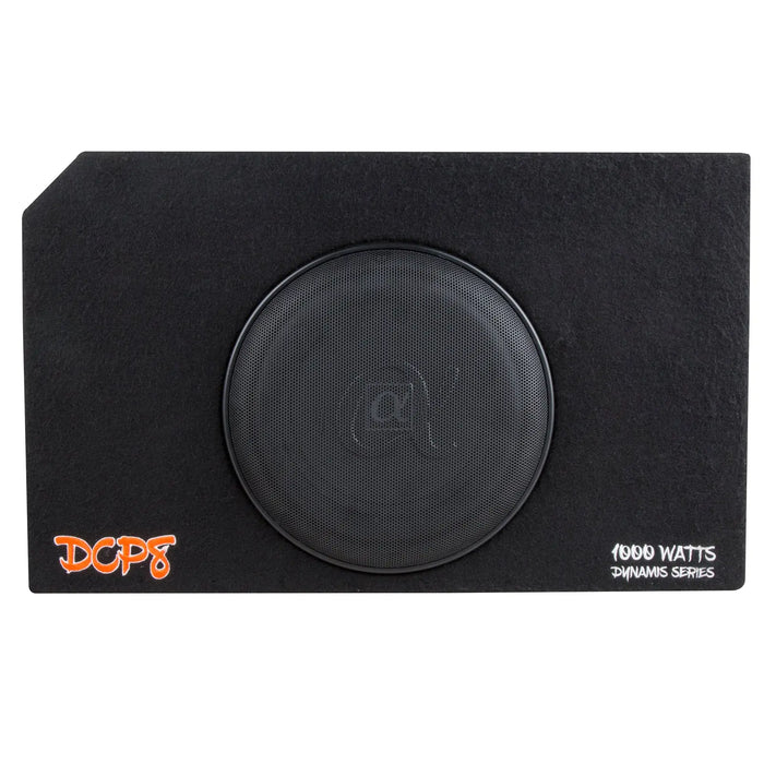 Alphasonik Dynamis DCP8 8" 1000W 4-Ohm Shallow Mount Flat Enclosed Subwoofer (Each) Alphasonik