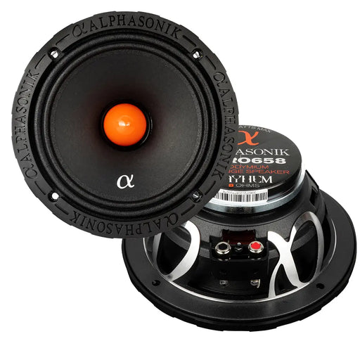 Alphasonik MPRO658 Mayhem Series 6.5" Midrange Speakers 1400W 8 Ohm Neodymium Pair Alphasonik