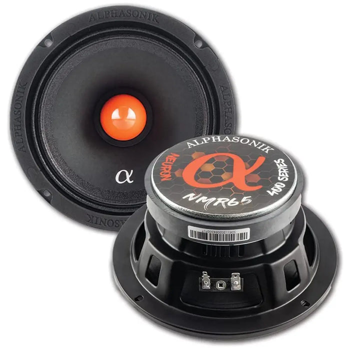 Alphasonik NMR65 Neuron Series 6.5" 600 Watts Mid Range Speaker 4 Ohms (Pair) Alphasonik