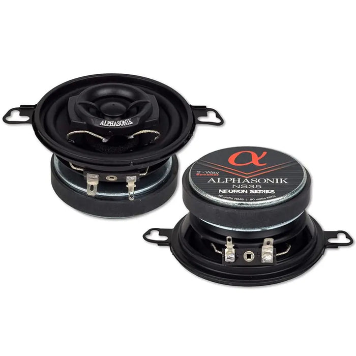 Alphasonik NS35 Neuron Series 3.5" 90 Watts 2-Way Full Range Car Audio Speaker (Pair) Alphasonik