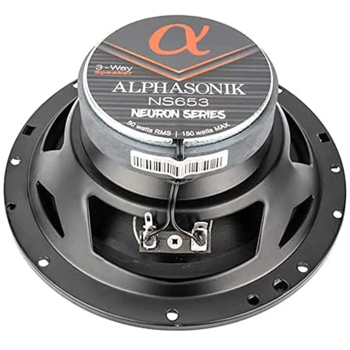 Alphasonik NS653 Neuron Series 6.5" 150 Watts 3-Way Full Range Car Audio Speaker (Pair) Alphasonik