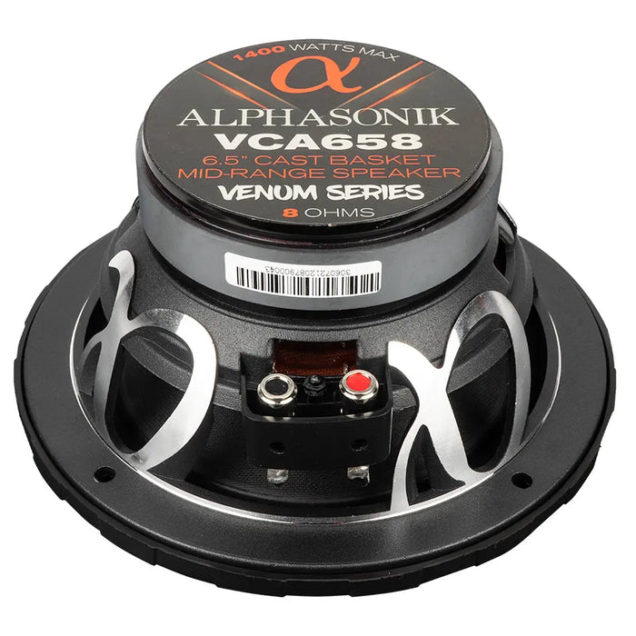 Alphasonik VCA658 Venum Series 6.5" Midrange Speakers 1400 Watts Max 8 Ohm (Pair) Alphasonik