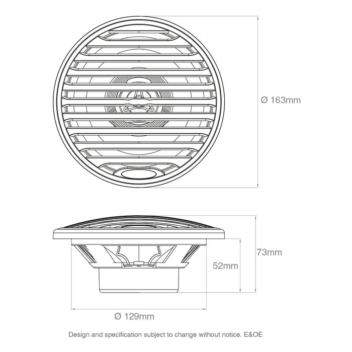 Aquatic AV EC121 6.5" Waterproof Marine Economy Speakers 160W White (Pair) Aquatic AV