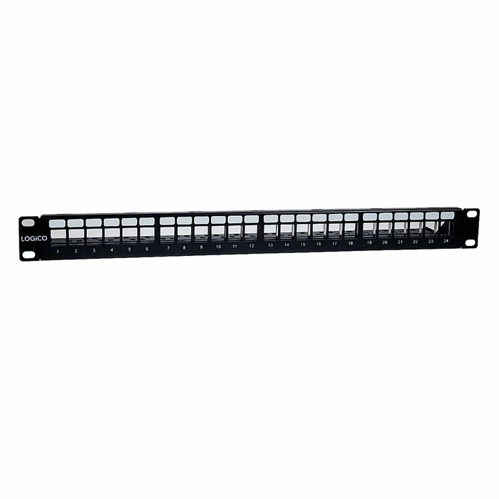 CAT5E CAT6 UTP 24 Port Network LAN Blank Patch Panel 1U with Cable Management Logico