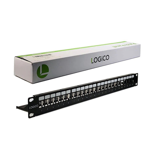 CAT5E CAT6 UTP 24 Port Network LAN Blank Patch Panel 1U with Cable Management Logico