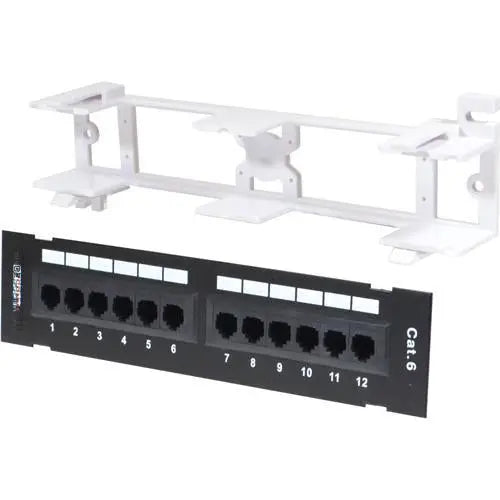 CAT6 Cable UTP 12 Port Network Mini Patch Panel w/ Wall Mount Bracket Logico