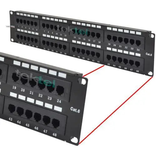 CAT6 Wire UTP 48 Port Network LAN Patch Panel with Cable Management Logico