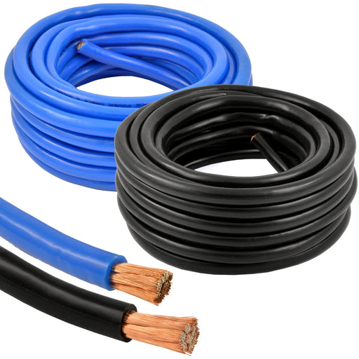 Copy of 4 Gauge 25 Feet Blue and Black High Performance Amplifier Power/Ground Cable (Blue/Black) The Wires Zone