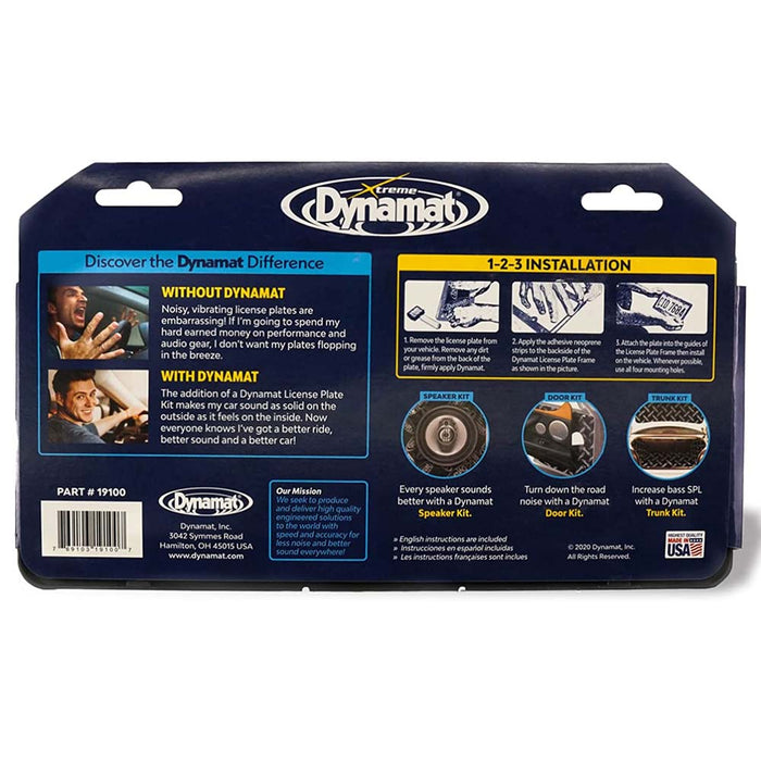 Dynamat 19100 4" x 10" Extreme License Frame Kit