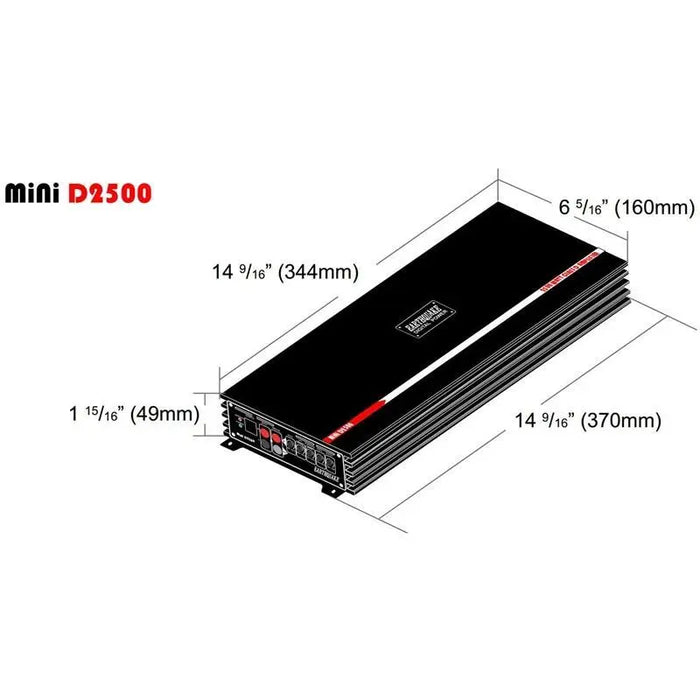 Earthquake Mini D2500 2nd Gen Monoblock Class D 2500W Car Amplifier Earthquake Sound