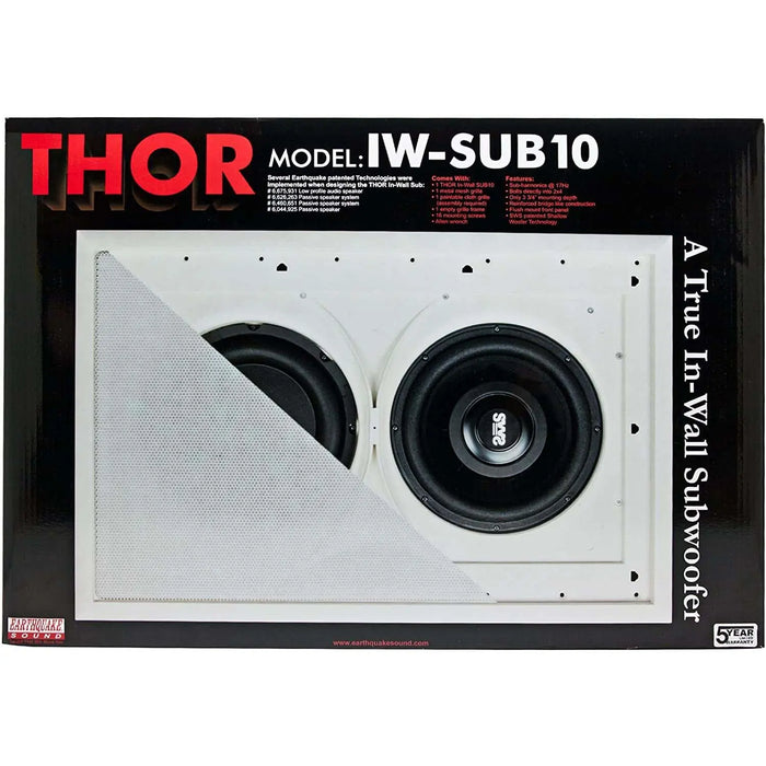 Earthquake Sound IW-SUB10 Thor 800W 4 Ohm In-Wall Subwoofer White (Each) Earthquake Sound