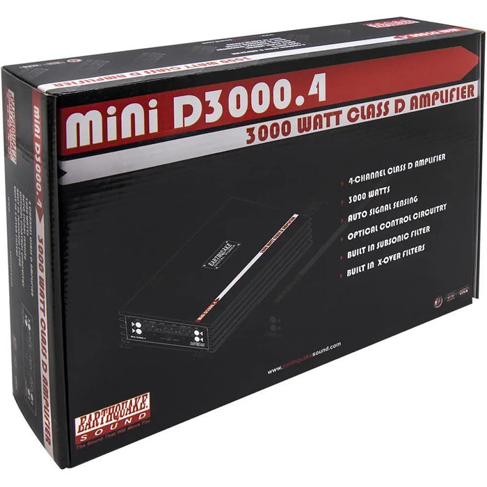 Earthquake Sound Mini D3000.4 4-Channel Class D 3000W Car Amplifier Earthquake Sound