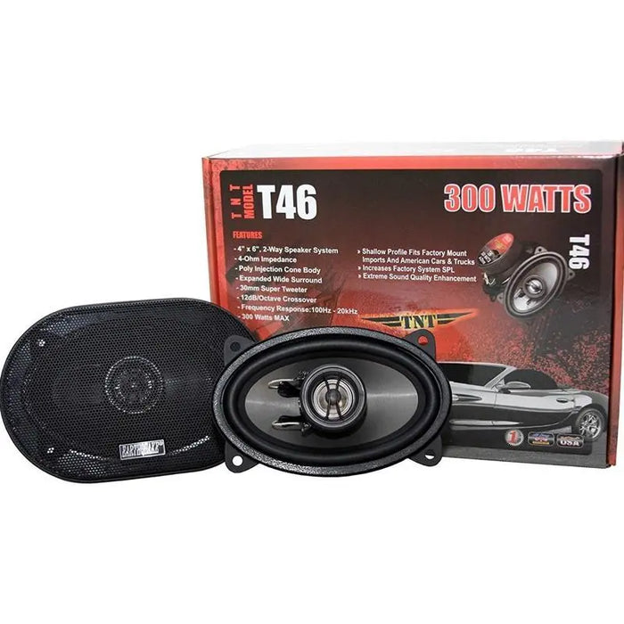 Earthquake Sound T46 2-Way 4" x 6" 300W Coaxial Car Speaker (pair) Earthquake Sound