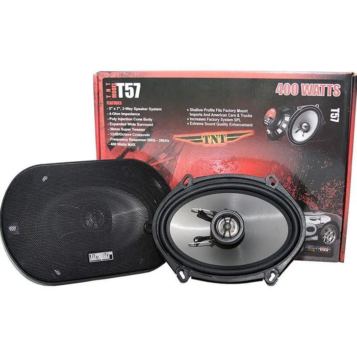 Earthquake Sound T57 TNT 2-Way 5" x 7" 400 Watts Car Speaker (pair) Earthquake Sound