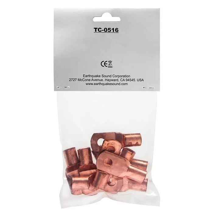 Earthquake Sound TC-0516 Copper 1/0 Gauge 5/16" Ring Terminal (10/pk) Earthquake Sound