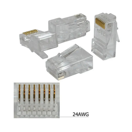 Ethernet Gold Plated Network RJ45 8P8C CAT5E Modular Plug (10-100 Pack) Logico