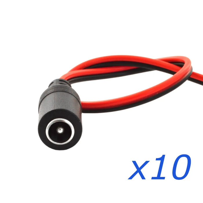 Female Power Pigtail DC 5.5mm x 2.1mm Connector For CCTV Cam LED Strips and more The Wires Zone