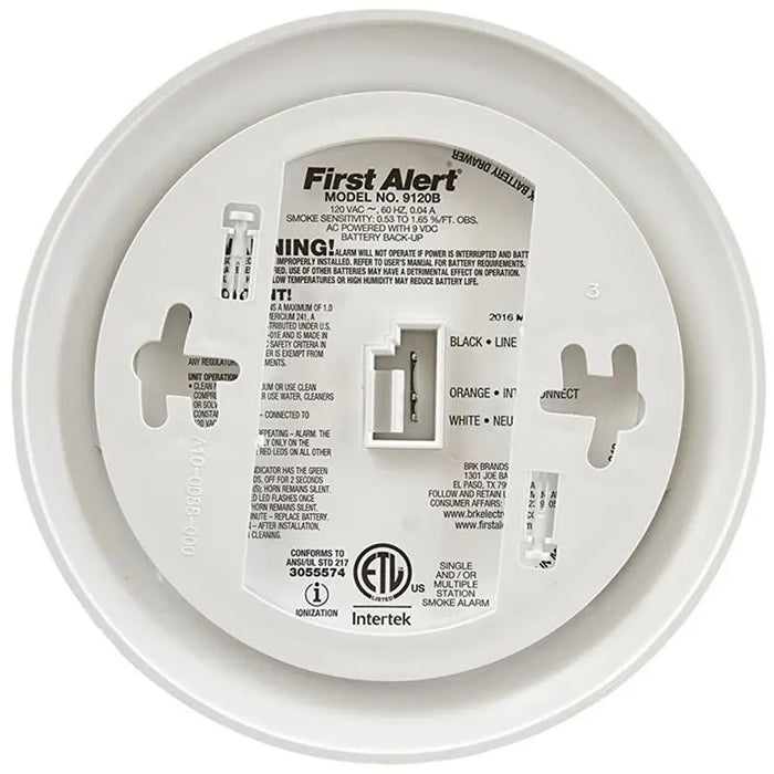 First Alert BRK 9120B Hardwired Smoke Detector Alarm w/ Battery Backup (1-10 Pack) Others