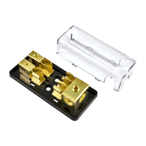 Gold Plated Dual AGU Fuse Holder Distribution Block 4/8 Gauge Power or Ground The Wires Zone