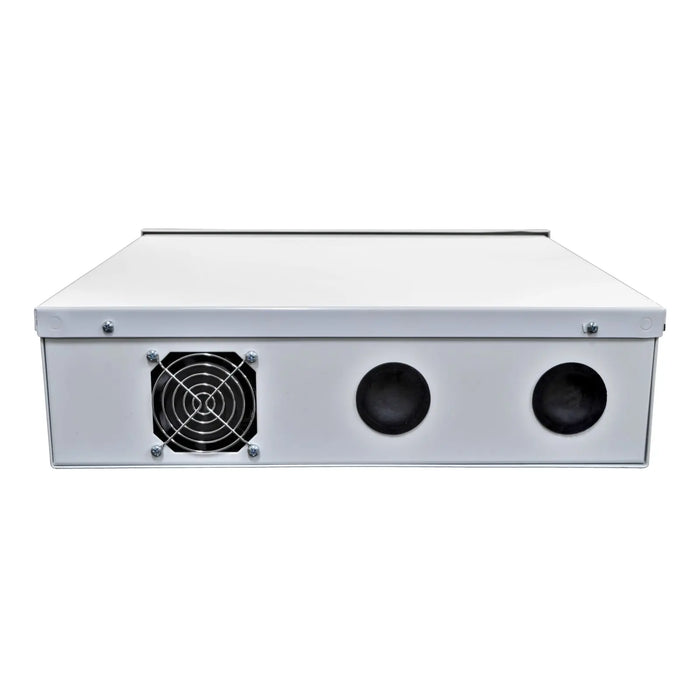 Heavy Duty 18" x 18" x 5" DVR Security Lock Box with Fan for CCTV Security Systems - (Black / White) The Wires Zone