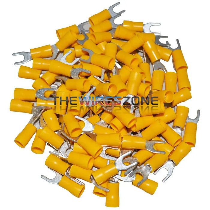 Install Bay YVST10 Yellow Vinyl 12-10 Gauge #10 Spade Terminal 100/pk The Install Bay