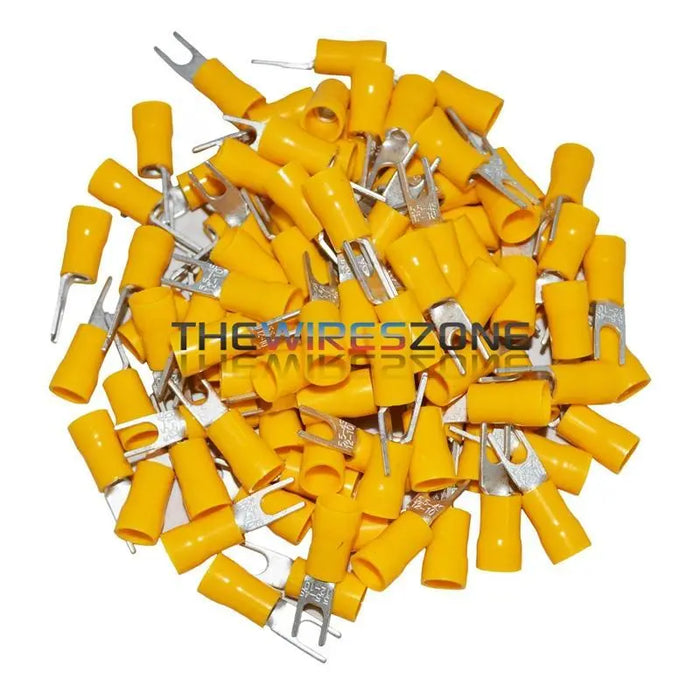 Install Bay YVST8 Yellow Vinyl 12-10 Gauge #8 Spade Terminals (100/pk) The Install Bay