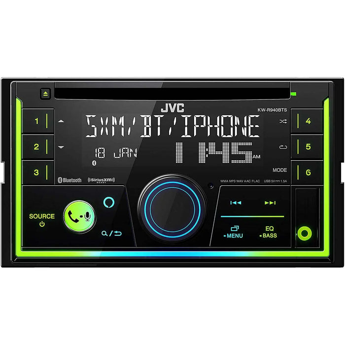 JVC KW-R940BTS Double DIN CD Receiver Amazon Alexa Bluetooth USB AM/FM Car Stereo JVC