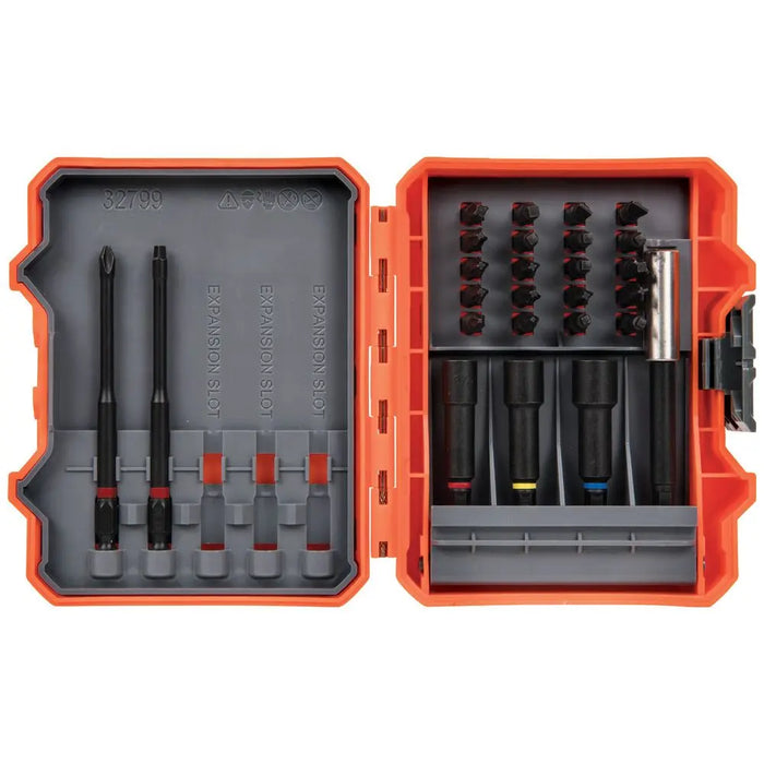 Klein Tools 32799 Pro Impact Power Bit Set 26-Piece Nut Driver Bit Set with Case Klein Tools