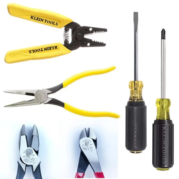 Klein Tools 6 Pc Set 3 Pliers, Wire Stripper and Cutter, 2 Screwdrivers Klein Tools