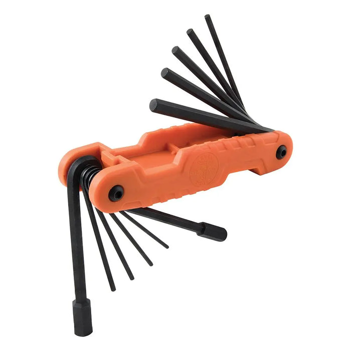 Klein Tools 70550 Pro Folding Hex Key Set SAE Sizes with 11 Extended-Reach Blades Klein Tools