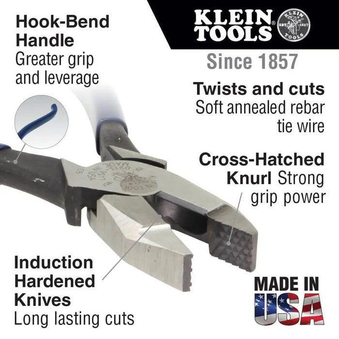 Klein Tools D201-7CSTT Slim Ironworker Pliers with Tether Ring Klein Tools