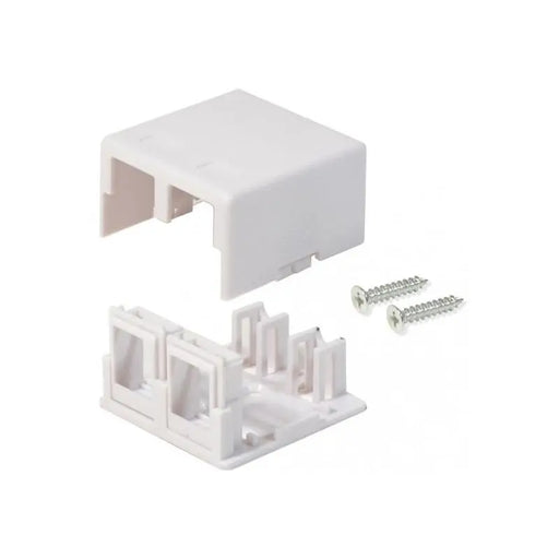 Logico SMB202 2-Port White Keystone Jack CAT5e/CAT6 Surface Mount Box (1-20 Pack) Logico