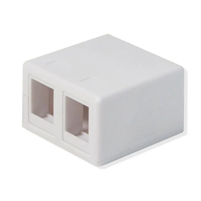 Logico SMB202 2-Port White Keystone Jack CAT5e/CAT6 Surface Mount Box (1-20 Pack) Logico