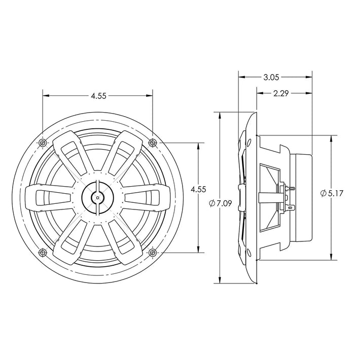 MB Quart NF1-116 Nautic Series 6-1/2" Shallow-mount Marine Speakers 80W (pair) MB Quart