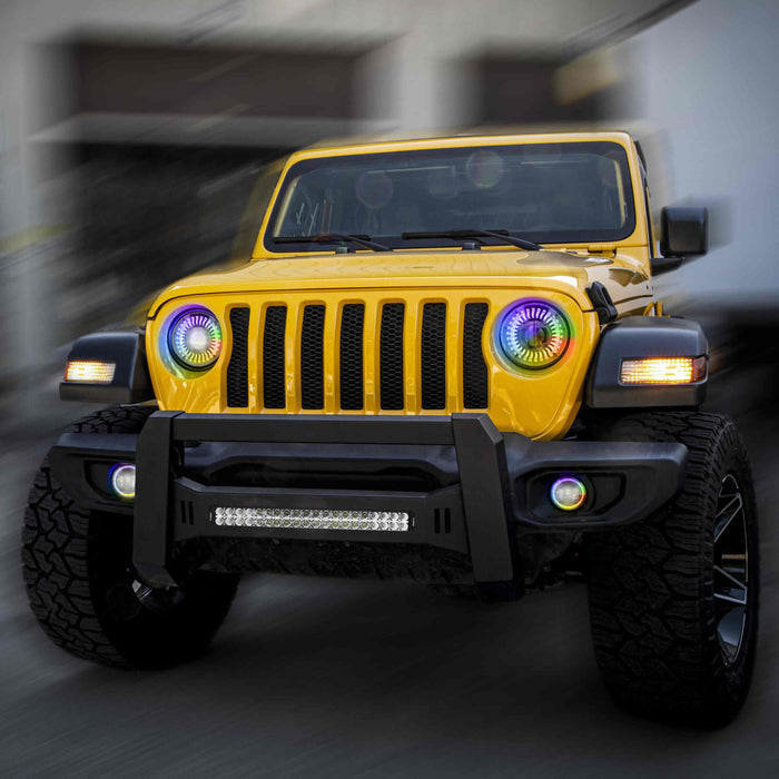 Metra JP-708RGBKT Chasing RGB 7" Projector lights & 4" Fog Lights w/Controller for Jeep