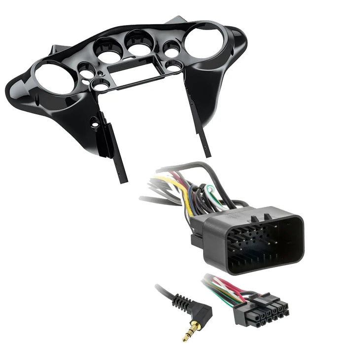 Metra 95-HDIF 2 DIN Batwing Fairing w/ Wiring Harness for Harley Davidson Vehicles Metra