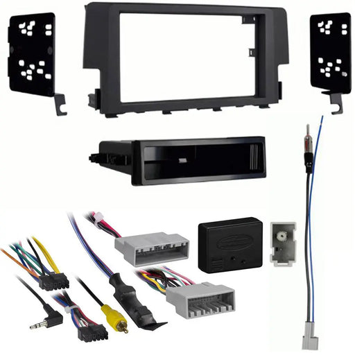 Metra 99-7812B Single DIN Dash Kit for Honda Civic w/ Data Interface & Antenna Adapter Metra