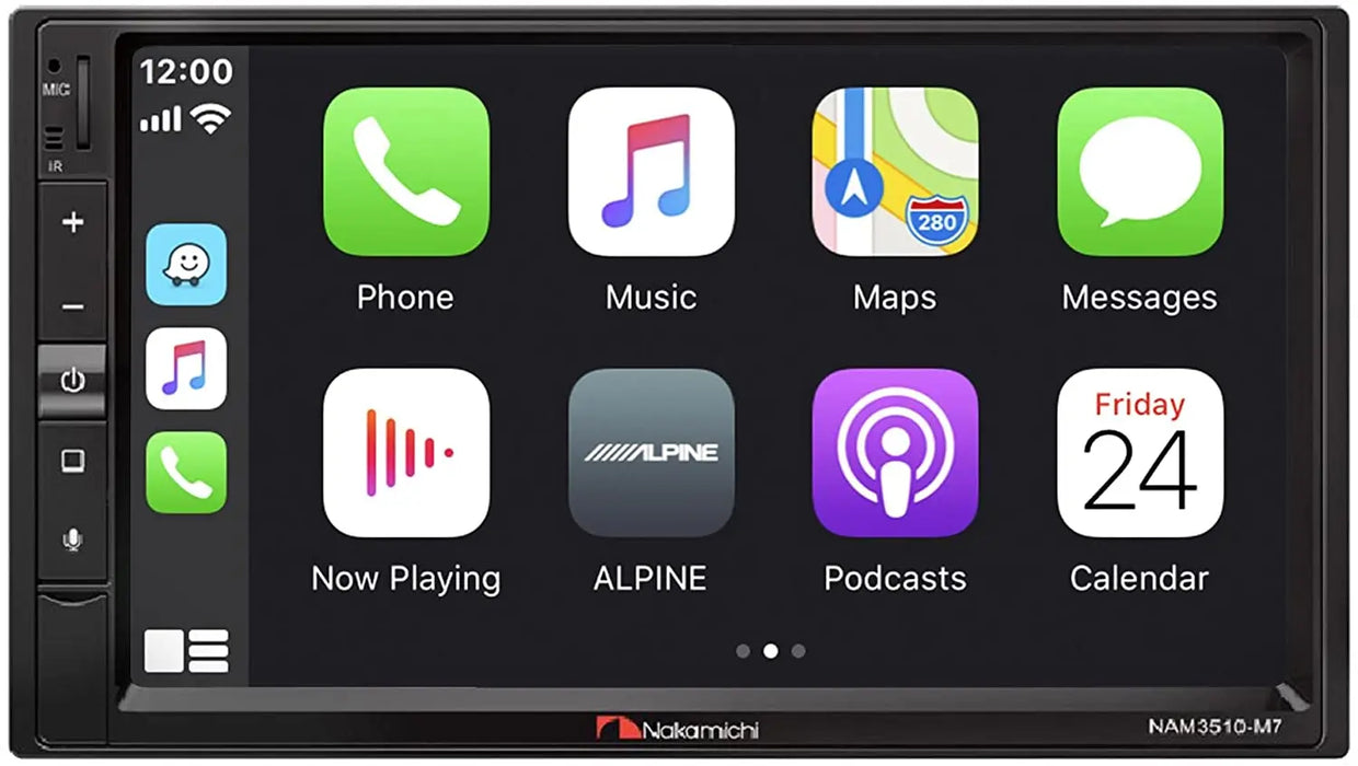 Nakamichi NAM3510-M7 7" Double DIN Digital Receiver Apple Carplay Car Stereo Nakamichi