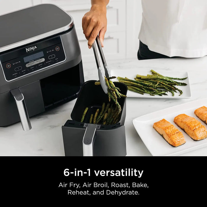 Ninja DZ201 10-qt 8qt Original Dualzone 2 Basket Air Fryer with 6 Functions (Refurbished) Ninja