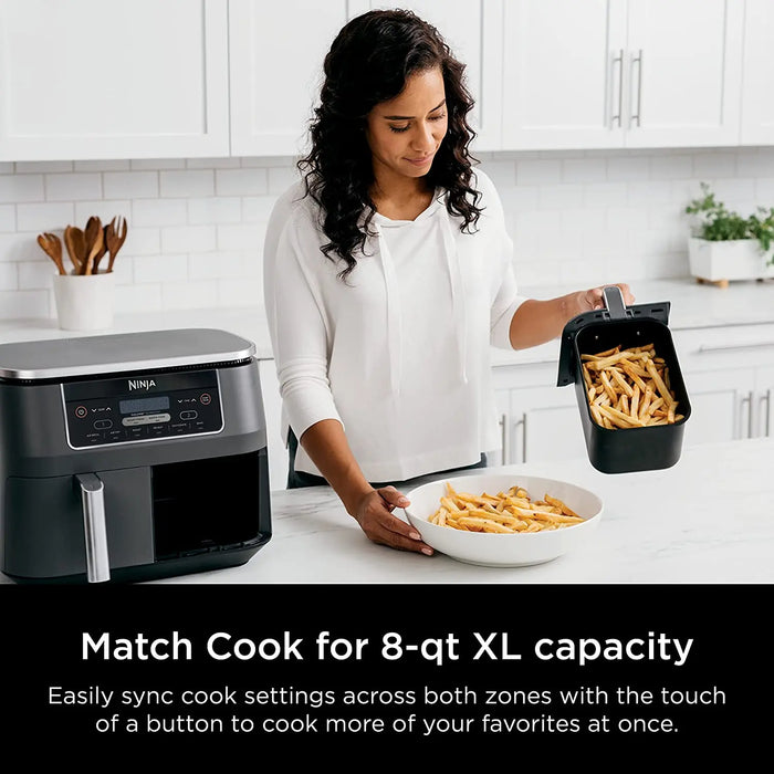 Ninja DZ201 10-qt 8qt Original Dualzone 2 Basket Air Fryer with 6 Functions (Refurbished) Ninja