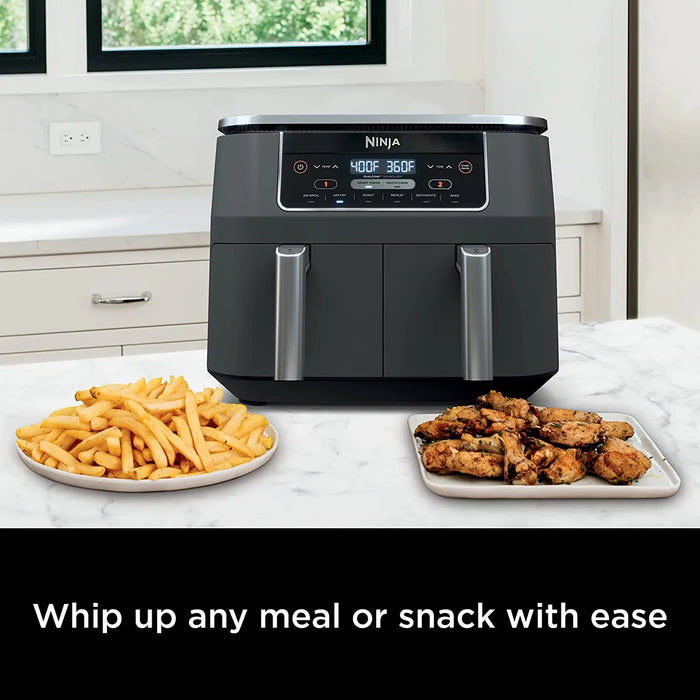 Ninja DZ201 10-qt 8qt Original Dualzone 2 Basket Air Fryer with 6 Functions (Refurbished) Ninja