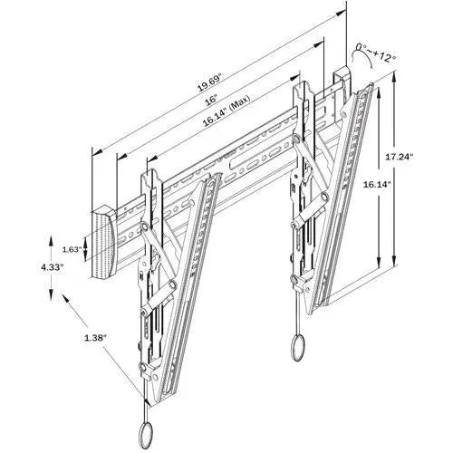 North Bayou NBC2-T Flat Panel Tilt Wall Mount for 32"-47" 60lbs TV North Bayou