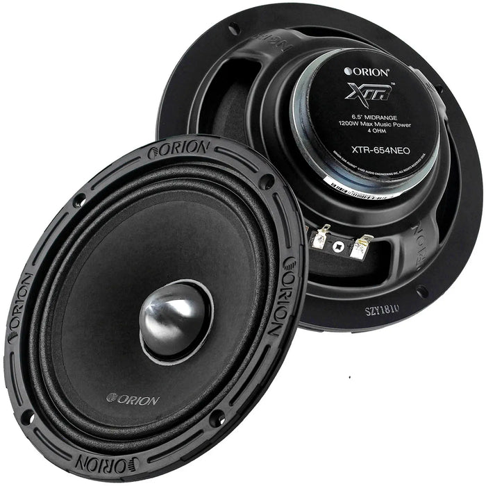 ORION XTR-654NEO 6.5" Midrange Speakers 1200 Watts Max Power 4 Ohms Car Audio (Pair) Orion