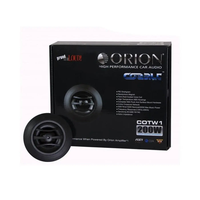 Orion COTW1 Cobalt Dome Tweeters 4 Ohm 200W Surface or Flush Mount - Pair Orion