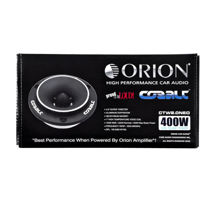 Orion Cobalt CTW2.0NEO 3.8" Super Tweeters 400 Watts Max Power Car Audio - Pair Orion