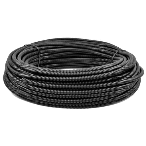 Polyethylene Flexible Split Loom Tubing 1/8 Inch Diameter 100 Feet Long Coil -Black The Wires Zone